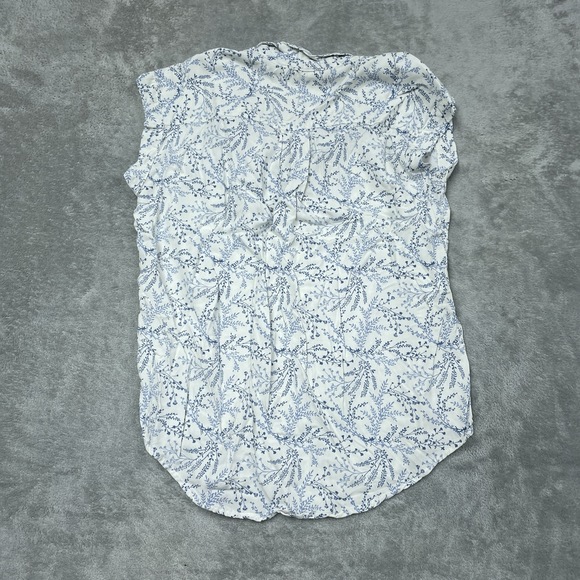 Jachs Girlfriend Women's S Floral Blouse White Blue d1423 - Picture 6 of 7